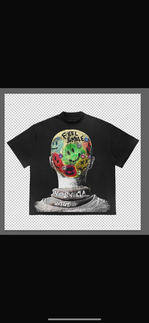 Feel smile tee (black)