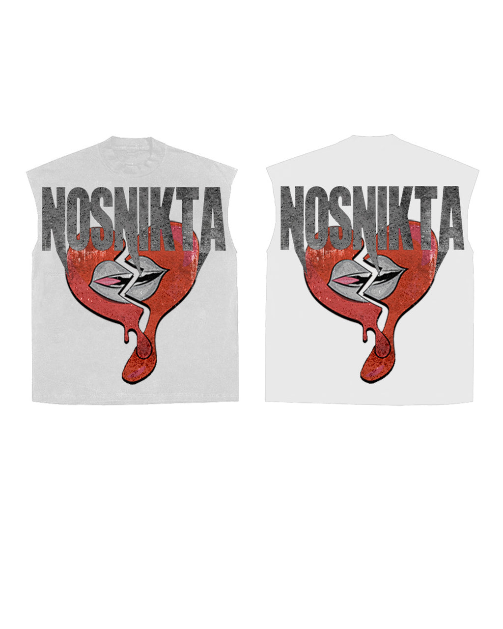 White vintage double sided print t shirt